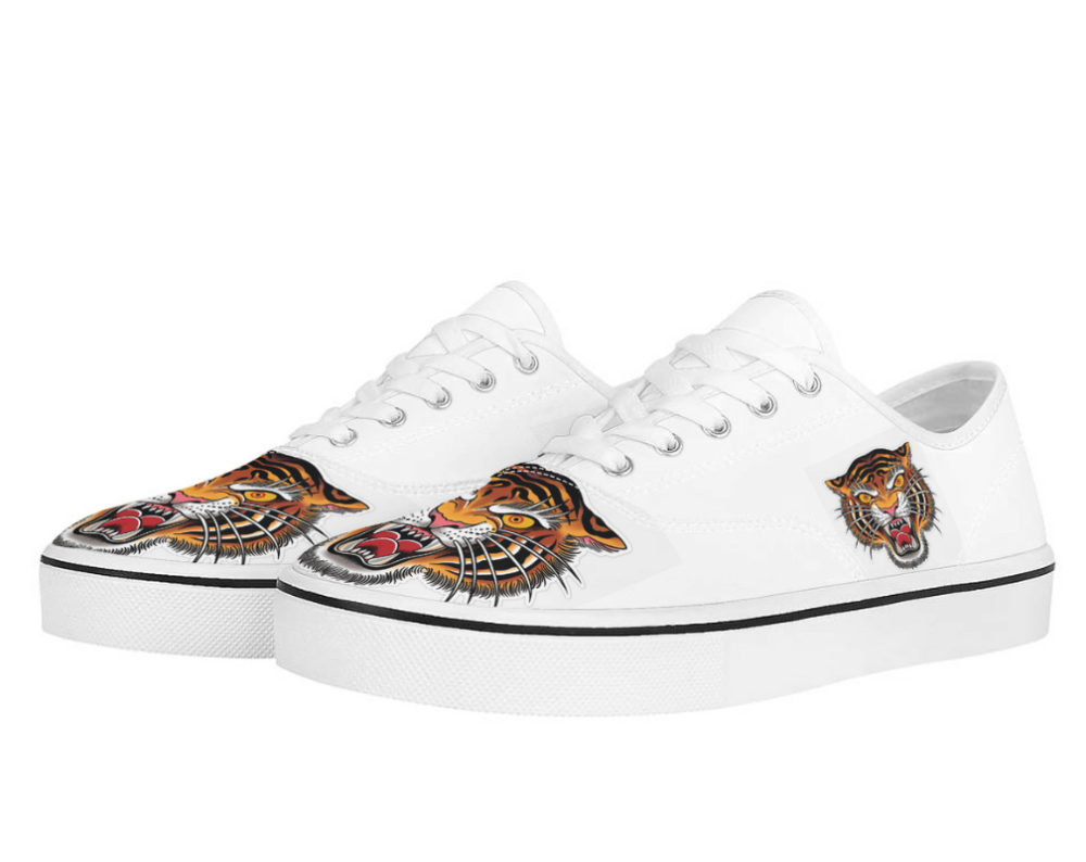 Fierce Tiger Tattoo - Art Canvas Sneakers